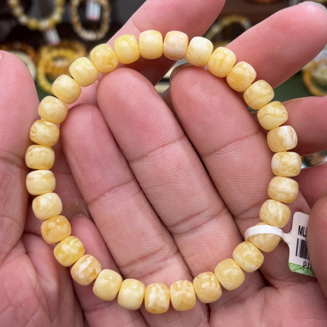 未镶嵌蜜蜡手链微花粉000007.0