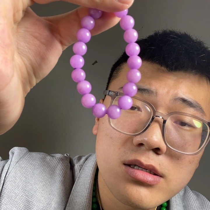 未镶嵌手链翡翠高端时尚10mm紫罗兰手串
