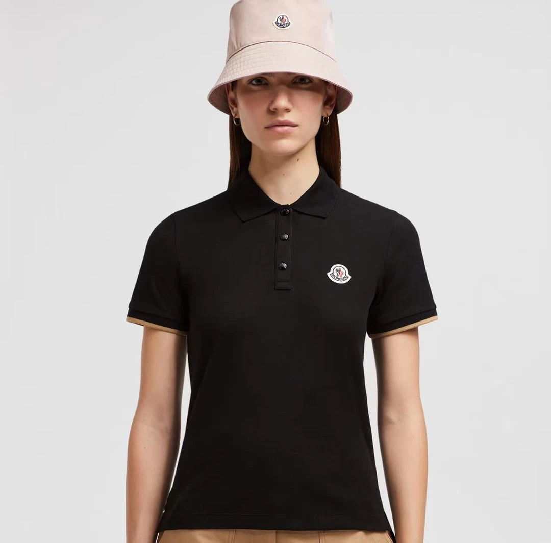 全新未使用 MONCLER 盟可睐蒙口/GG/女士黑色短袖POLO衫