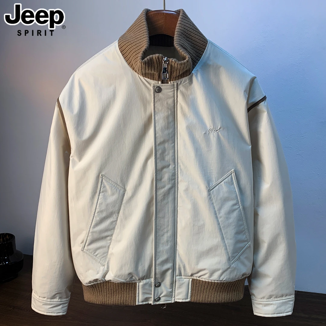JEEPSPIRIT吉普冬季新款男士羽绒服立领棒球领加绒加厚保暖防风