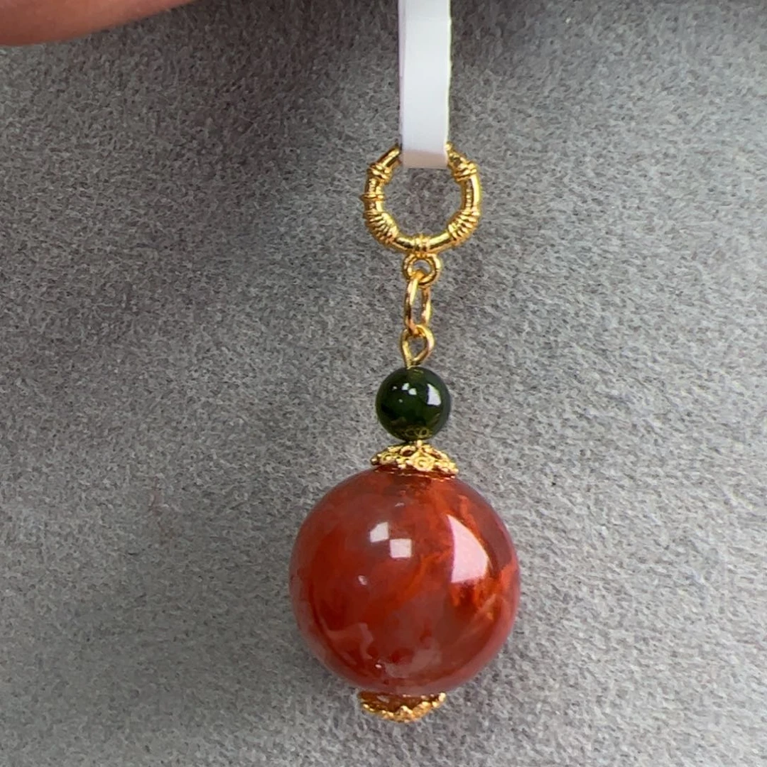 南红玛瑙（冰飘吊坠15+多样性发一件）银S925镶嵌