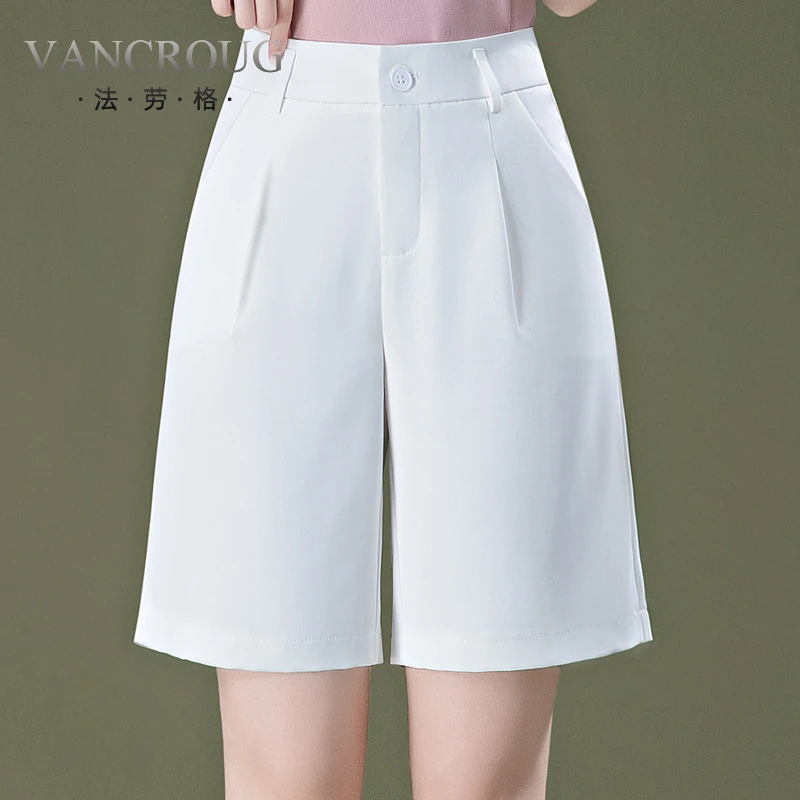 法劳格五分裤女2025新款夏季薄款高腰显瘦宽松直筒休闲西装阔腿