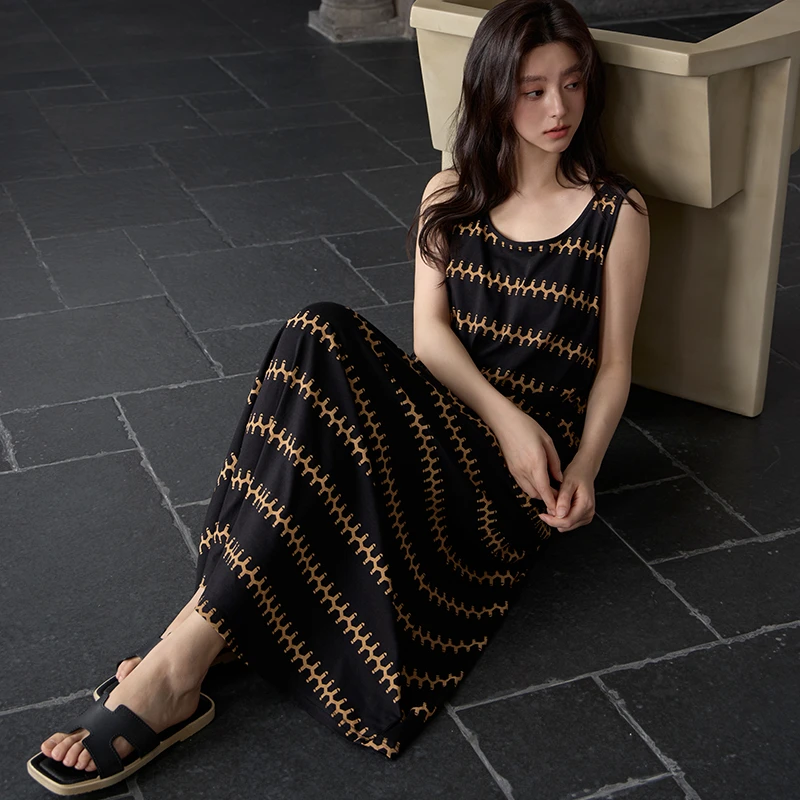 【带胸垫】莫代尔性感睡裙女夏季薄款宽松高级感中长款韩版背心女裙