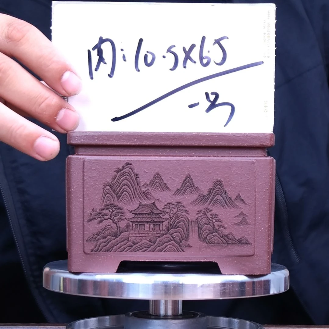 紫砂花盆同喜同喜