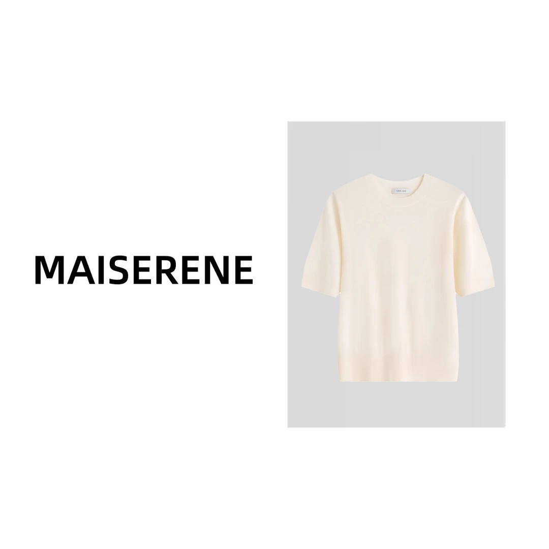 Maiserene德国扬子纱18针精纺纯羊毛四色针织衫