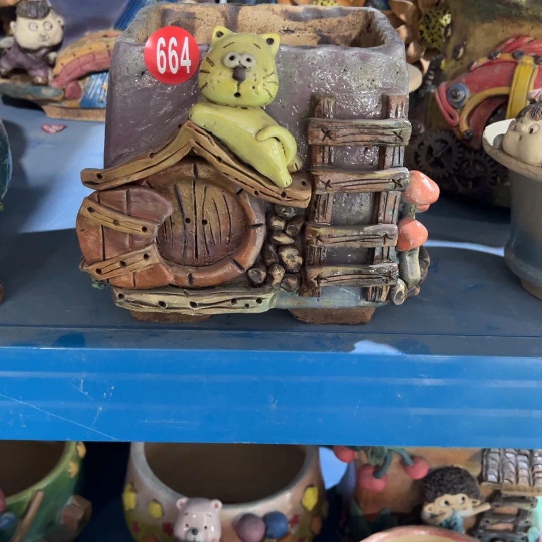 陶瓷云**轻微瑕664 号陶然花盆