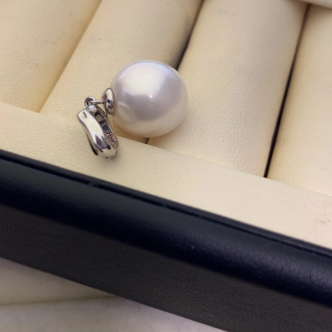 银S925镶嵌海水珍珠吊坠(不含链)
