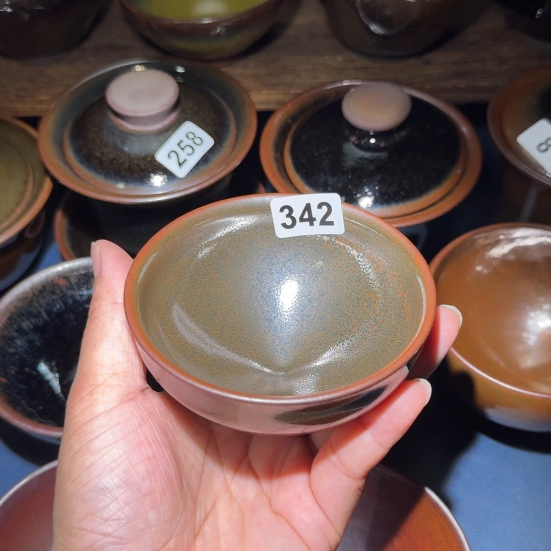 静***凝小雨茶盏手工柴烧