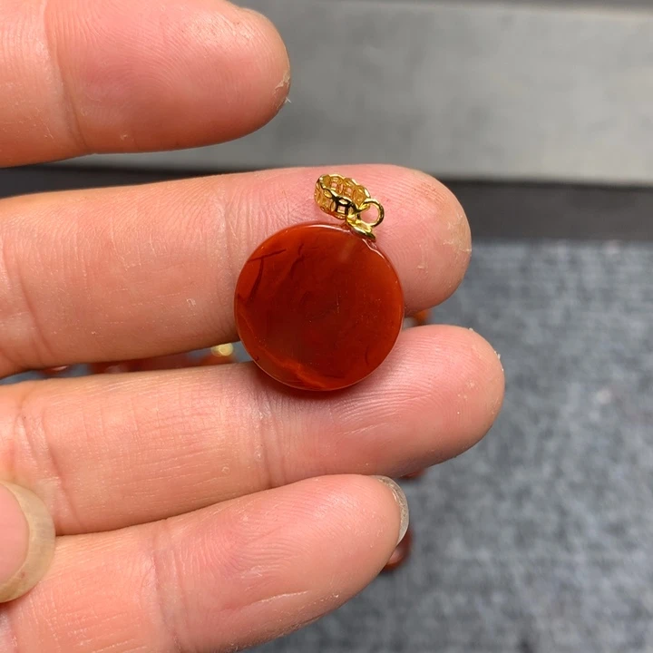 南红玛瑙吊坠(不含链)银S925镶嵌小**天