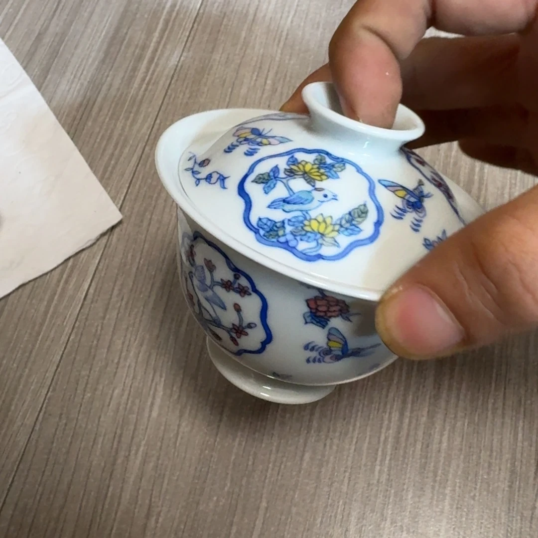 卡***菇瓷片当代景德镇陶瓷手绘茶具