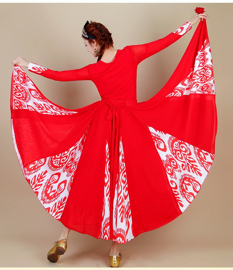 【达人专属】新款舞台演出服高定新疆舞民族风艾德莱斯拼接半身裙