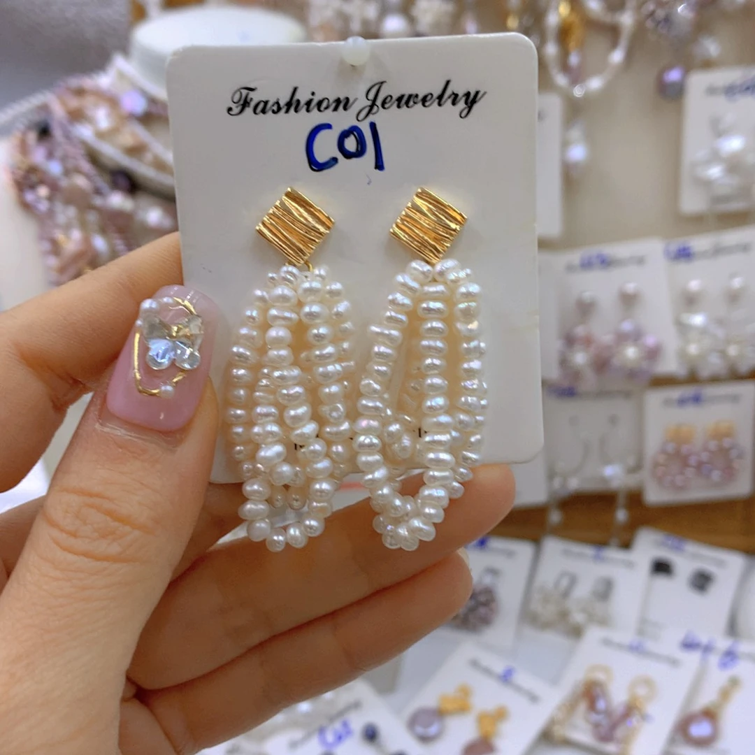 淡水珍珠耳饰银S925镶嵌