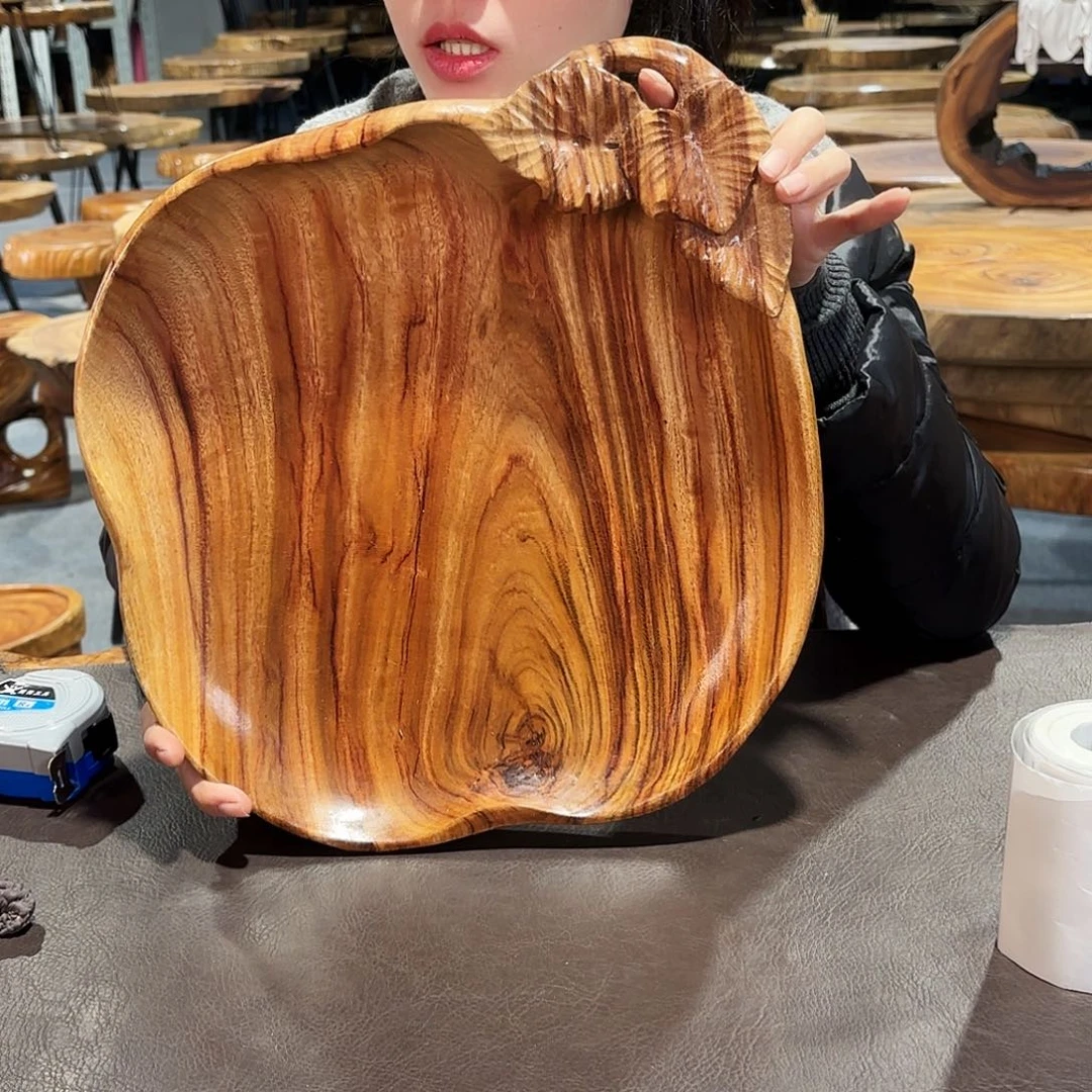 香樟木精品手作果盘37-33-5