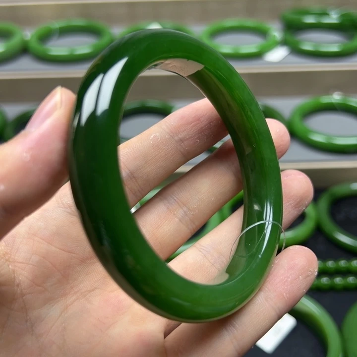 和田玉（碧玉）手镯未镶嵌简**心