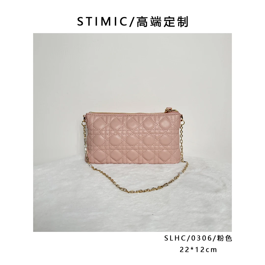 SLHC/TT306/粉色高端订制手工蜡线女士时尚单肩轻奢斜挎包0306