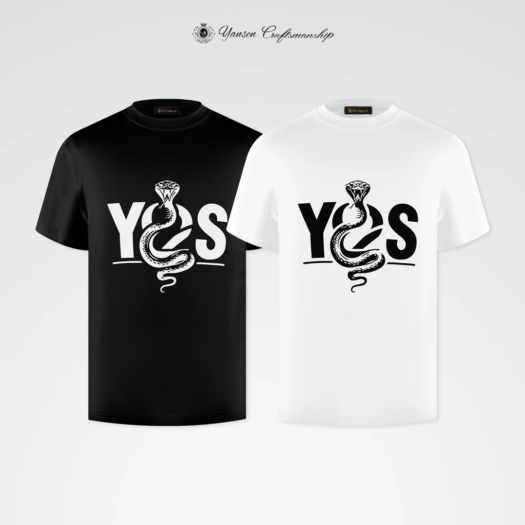 【黑标系列】天鹅绒工艺蛇年印花7A抗菌简约圆领短袖T恤 Y038