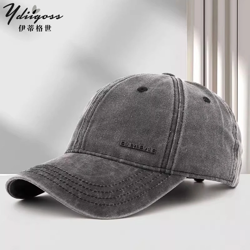 YDIIGOSS帽子男士夏季大头围鸭舌帽户外休闲百搭遮阳帽圆顶棒球帽