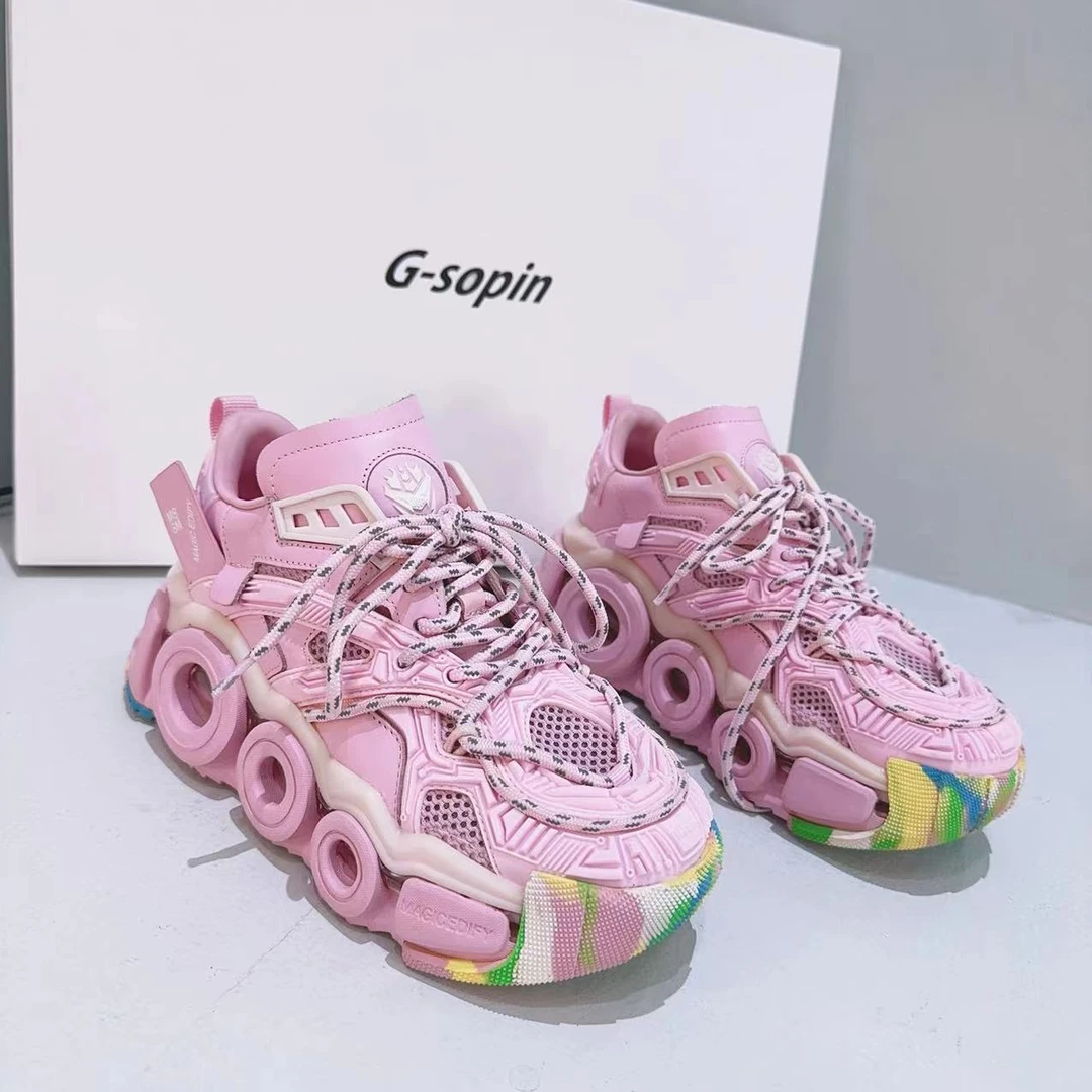 1现货C1｜真皮雕刻版“风火轮”老爹女鞋｜半码拍小｜8889-8