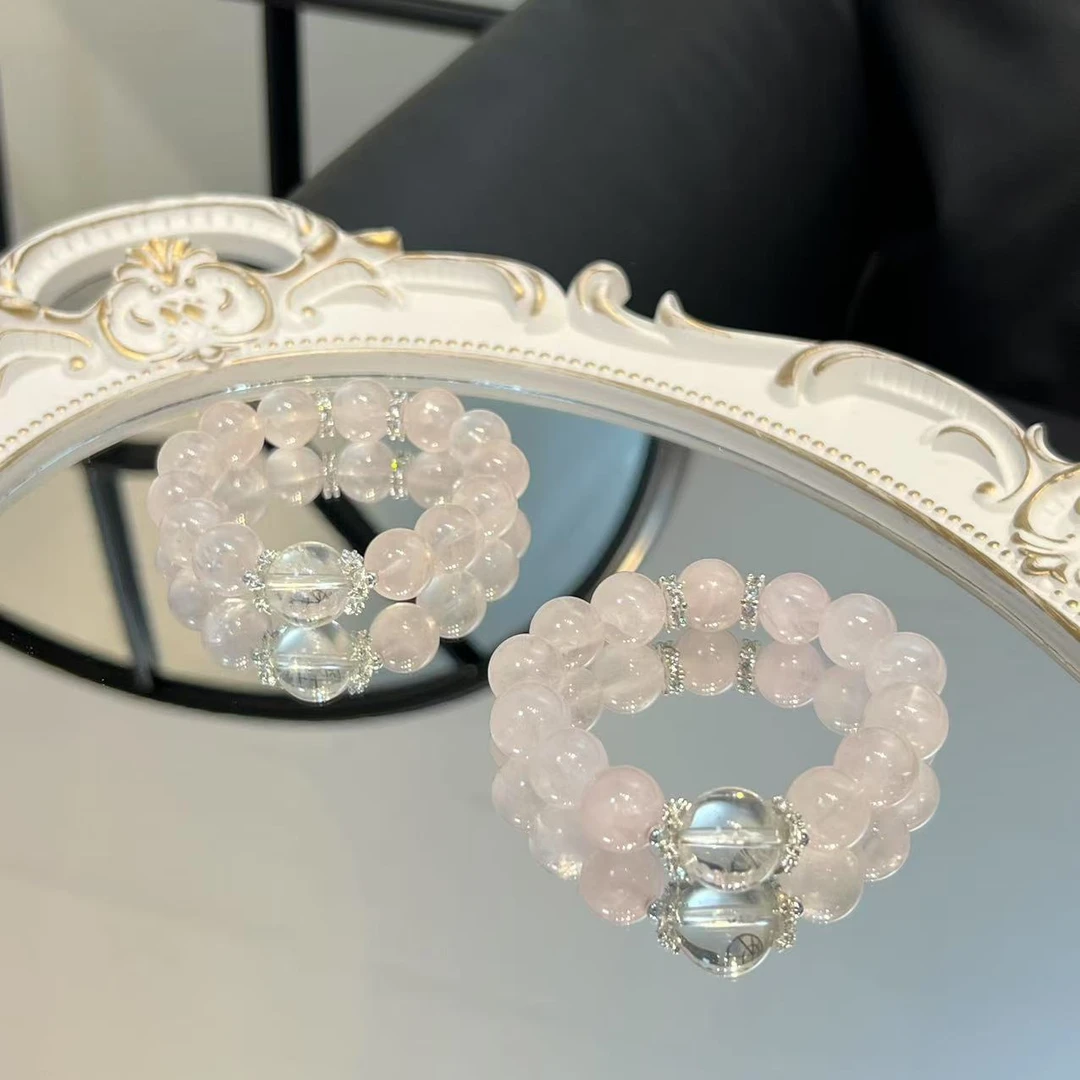 HZ 3331 粉水+白水12mm+ 水晶手串多样性发其一