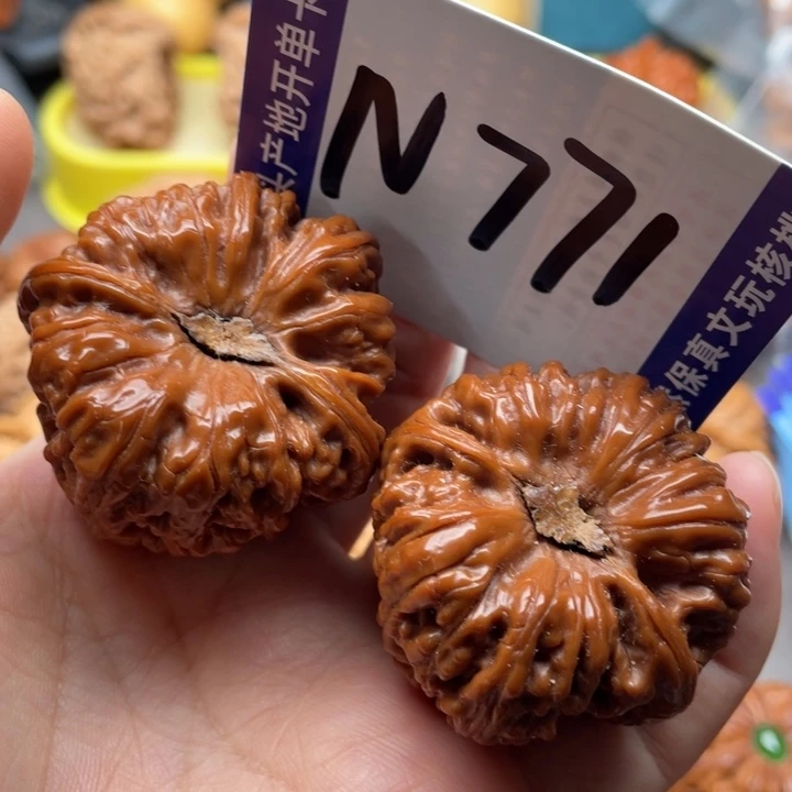 文玩核桃把件凹底41尺