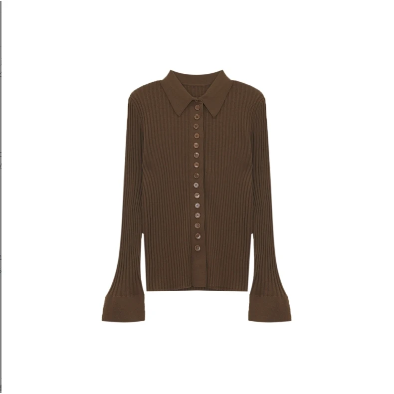 【钱老板推荐】100%极细美丽诺羊毛坑条Polo领针织衫4Z1112090