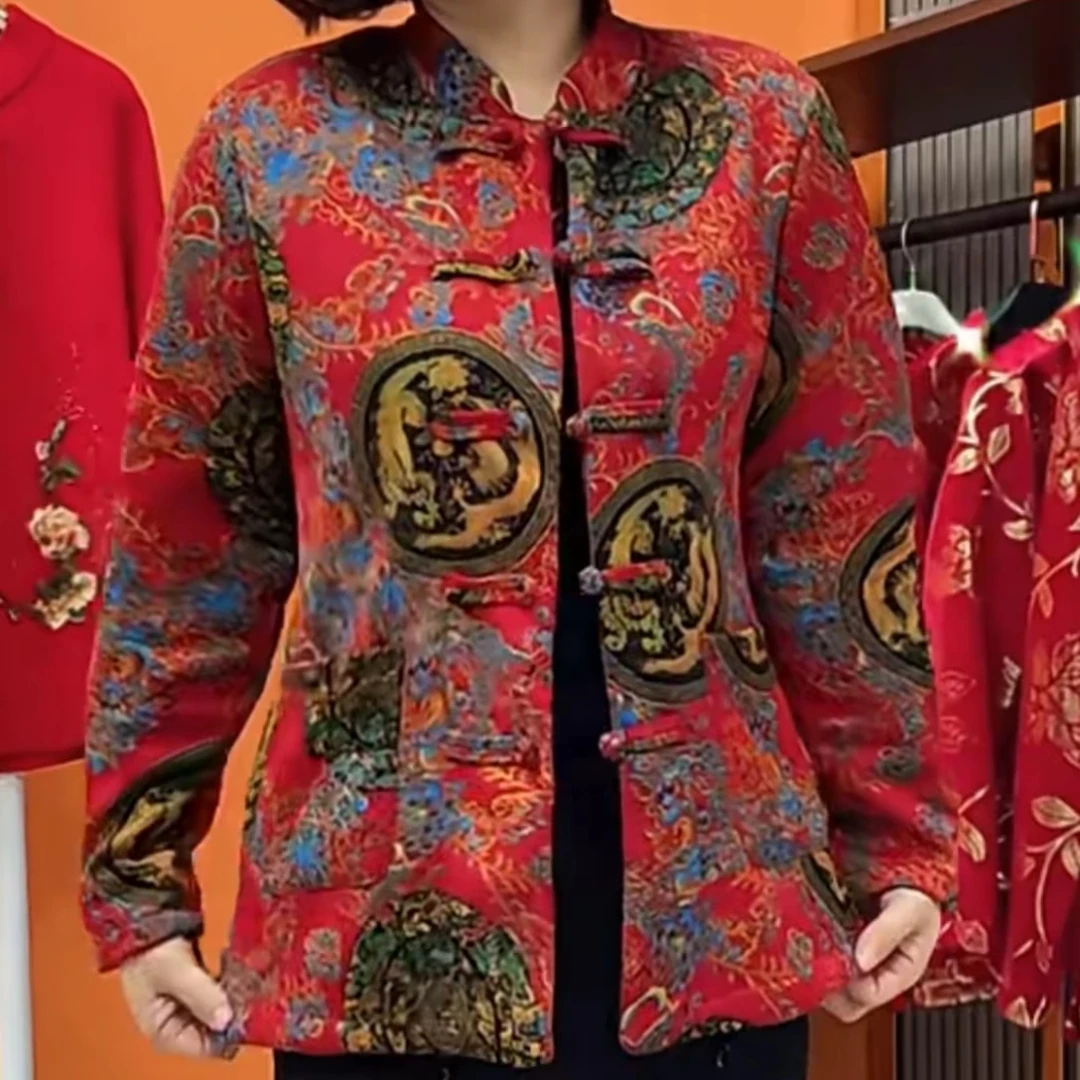 龙凤呈祥国风盘扣加绒加厚开衫