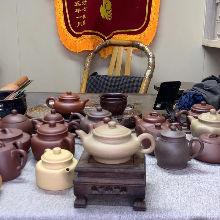 茶壶段泥虚扁160 c半手工制作