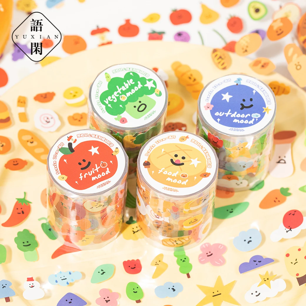 语闲小鼻嘎表情模切胶带创意趣味好心情卷装胶条手帐咕卡diy装饰