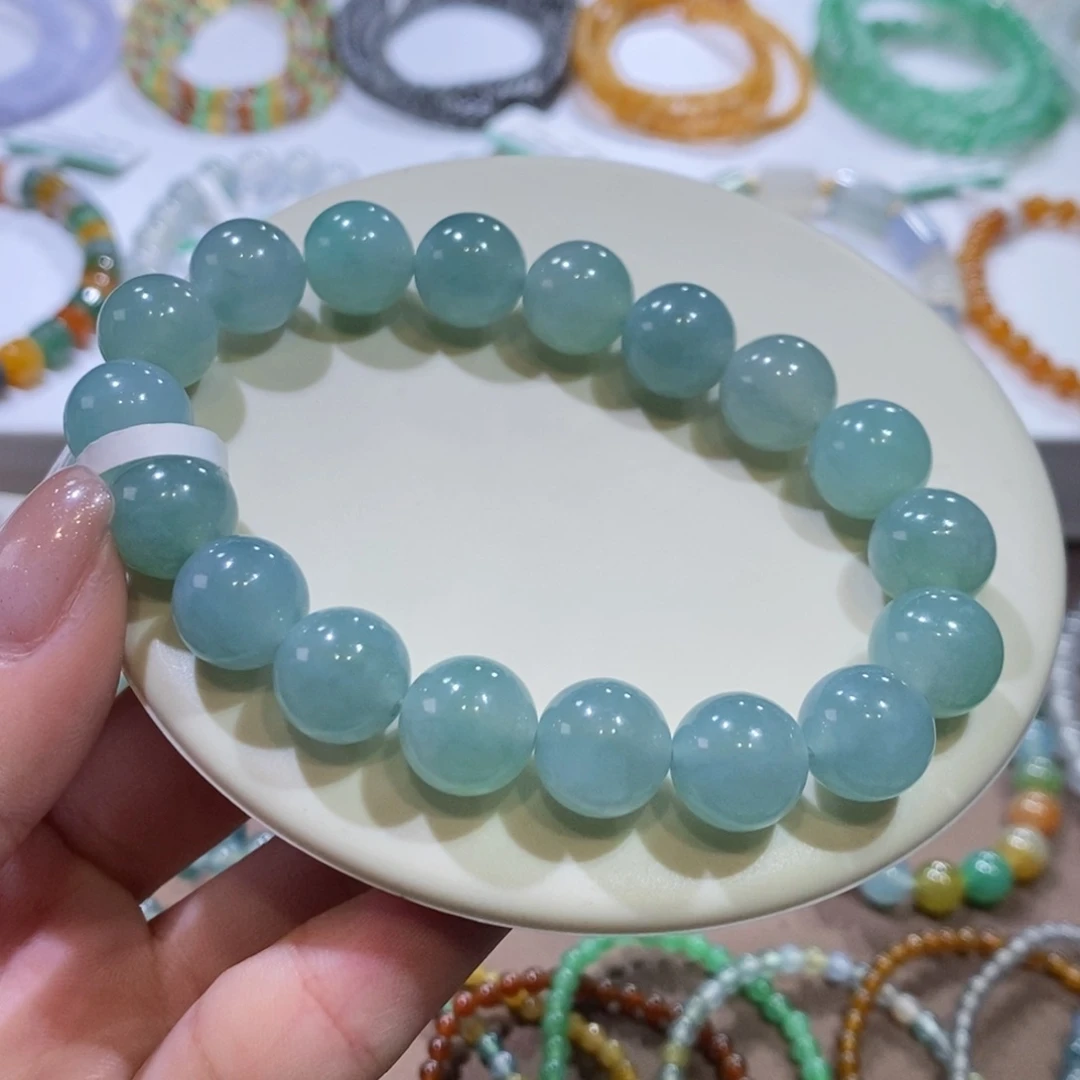 翡翠手链未镶嵌蓝绿