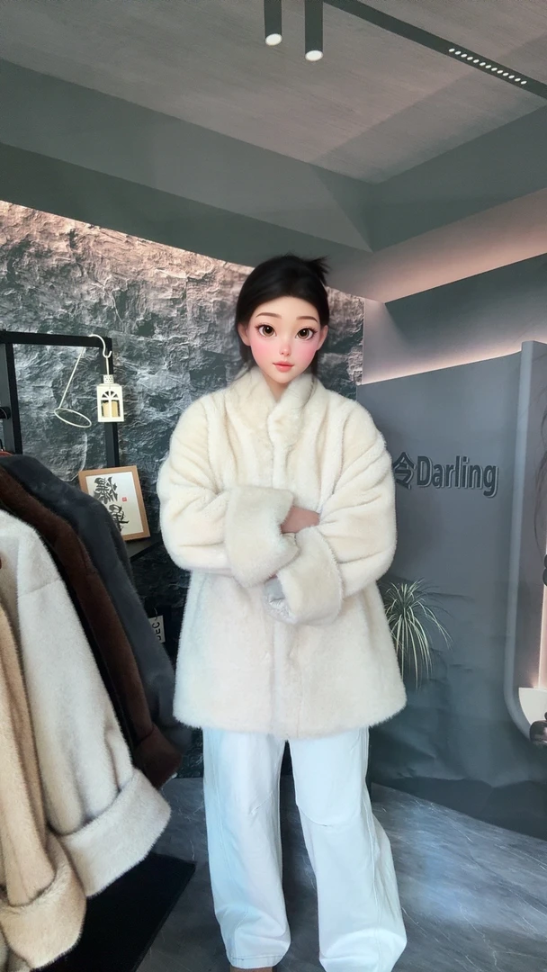 达令“冬日限定”一毛双色新年毛毛外套时尚百搭