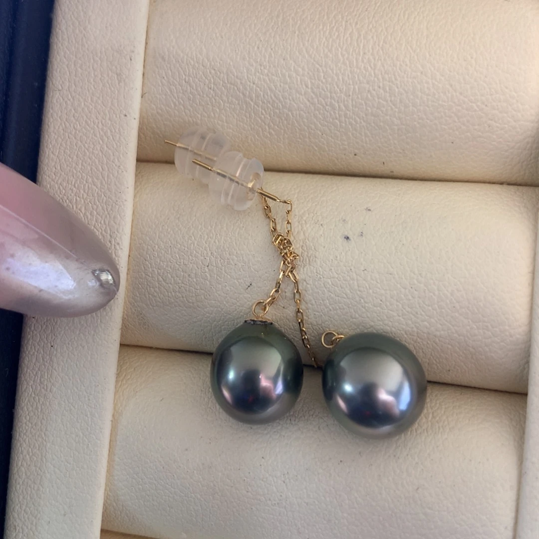 18K金镶嵌耳饰海水珍珠