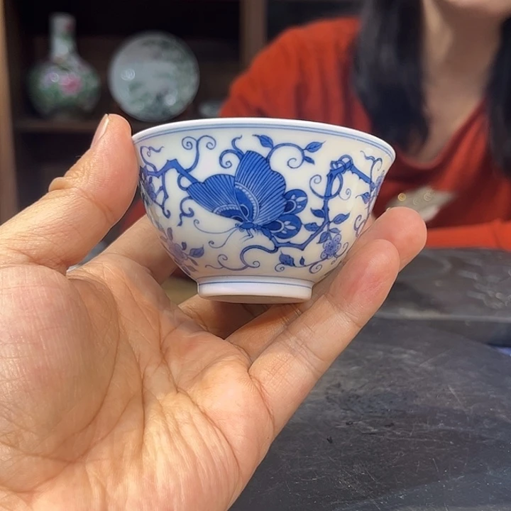 刚***～杯子青花蝴蝶纹杯子（小