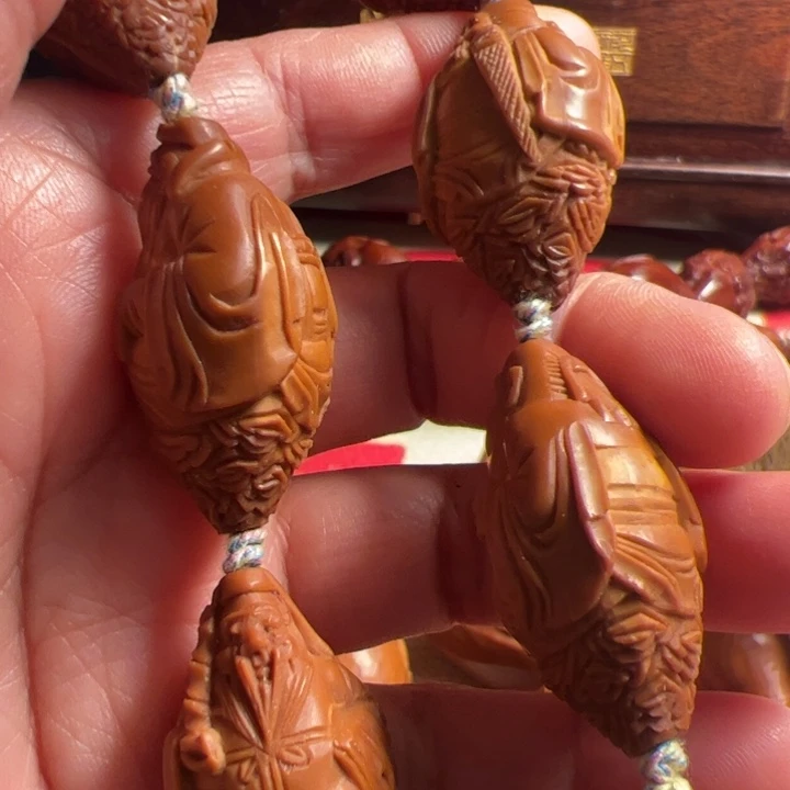 天***涯橄榄核手串/手链云头八仙纯手工雕刻