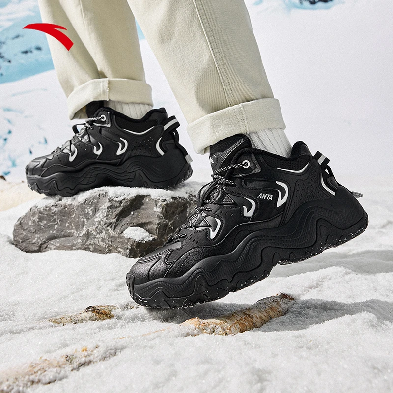 安踏星芒丨加绒保暖棉鞋男2024冬季新款加厚休闲鞋百搭运动鞋男鞋