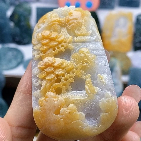 思***念定制翡翠未镶嵌山水