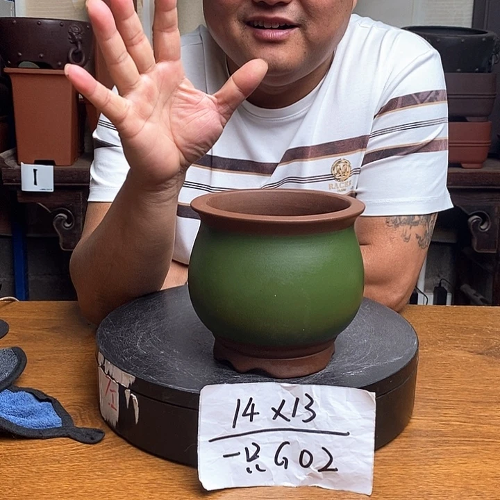 紫砂花盆货号一只G02