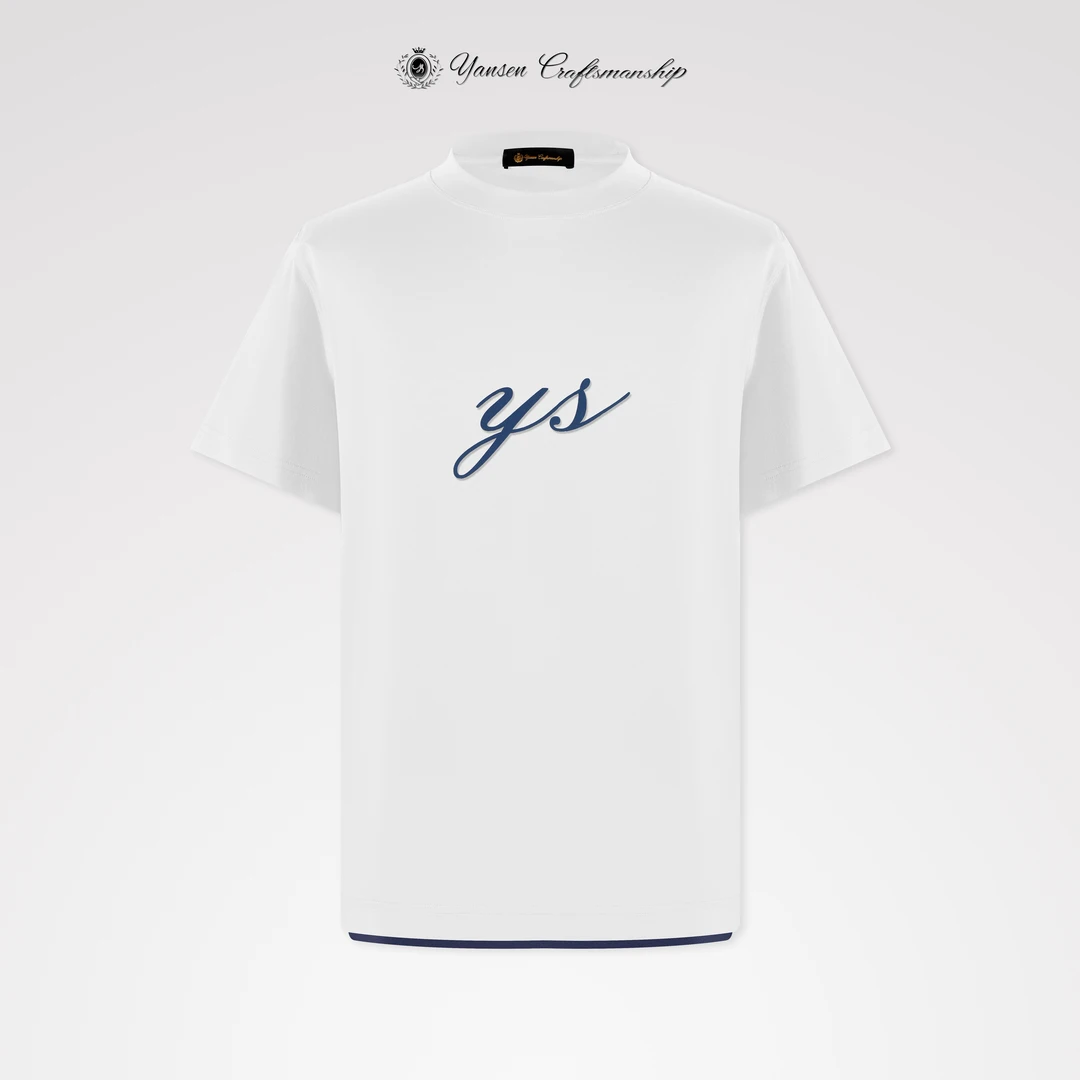 【黑标系列】极简重工胶印工艺假两件下摆百搭休闲圆领短袖T恤Y048