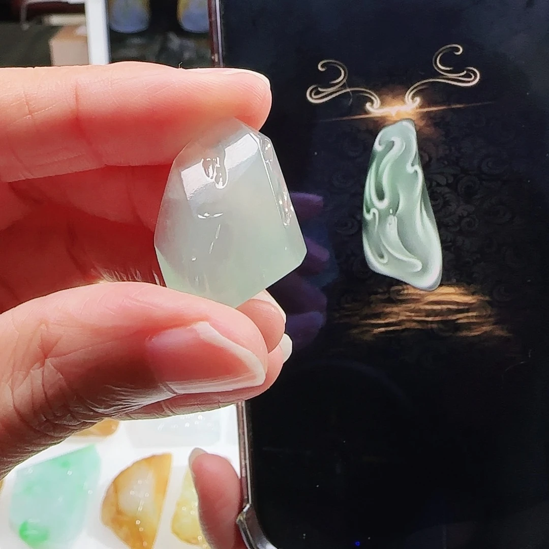 定制翡翠未镶嵌缅甸翡翠挂件