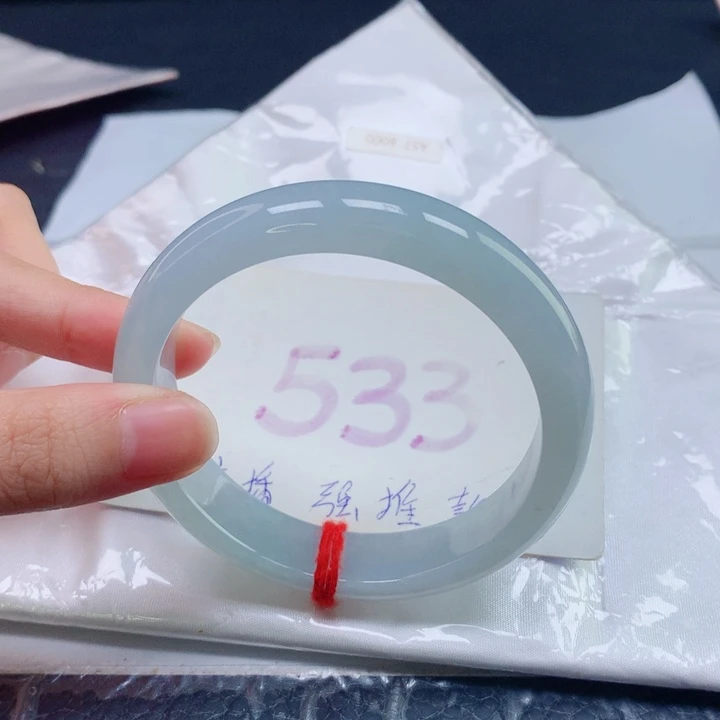 翡翠未镶嵌手镯圈口5758