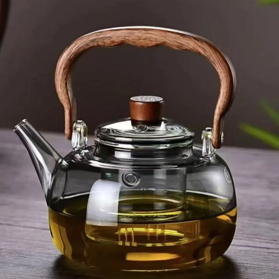 耐热玻璃煮茶壶茶杯高硼硅大容量家用提梁壶泡茶壶茶杯