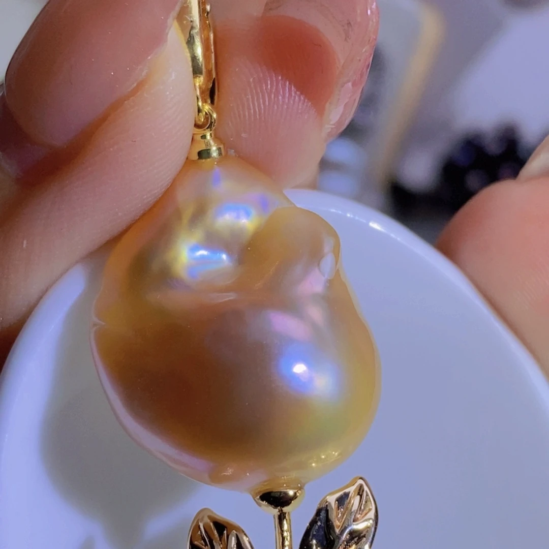 淡水珍珠银S925镶嵌天然淡水珍珠（微瑕）