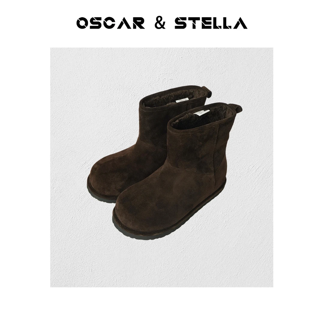 OSCAR&STELLA时尚休闲经典复古平底圆头秋冬百搭短筒靴386-998