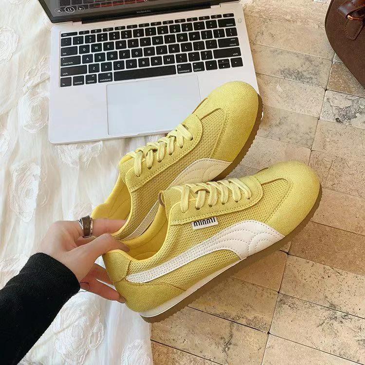 德训鞋女2025春夏季新款百搭阿甘鞋女软底防滑休闲小白鞋女网鞋