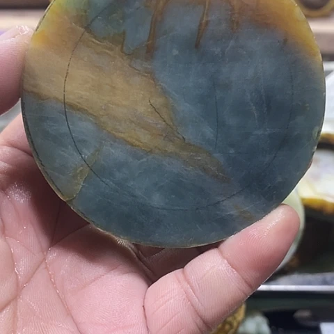七***淘未镶嵌蛇纹石玉手镯