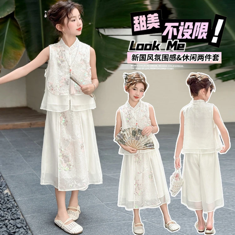 套装中国风夏季其他/other女童中大童