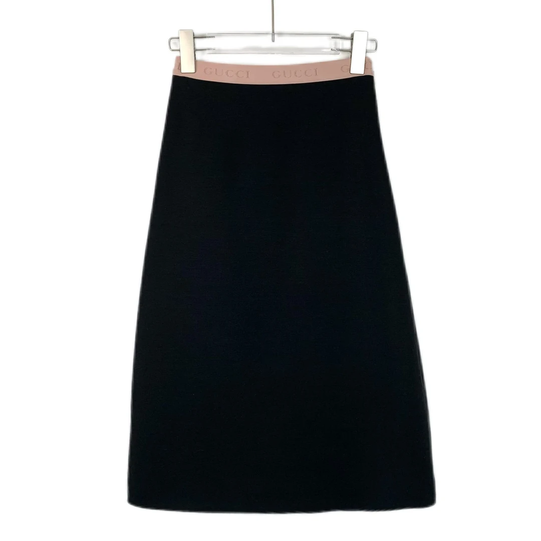 99新 GUCCI/古驰 H14539  logo刺绣休闲半身长裙 36 XS码