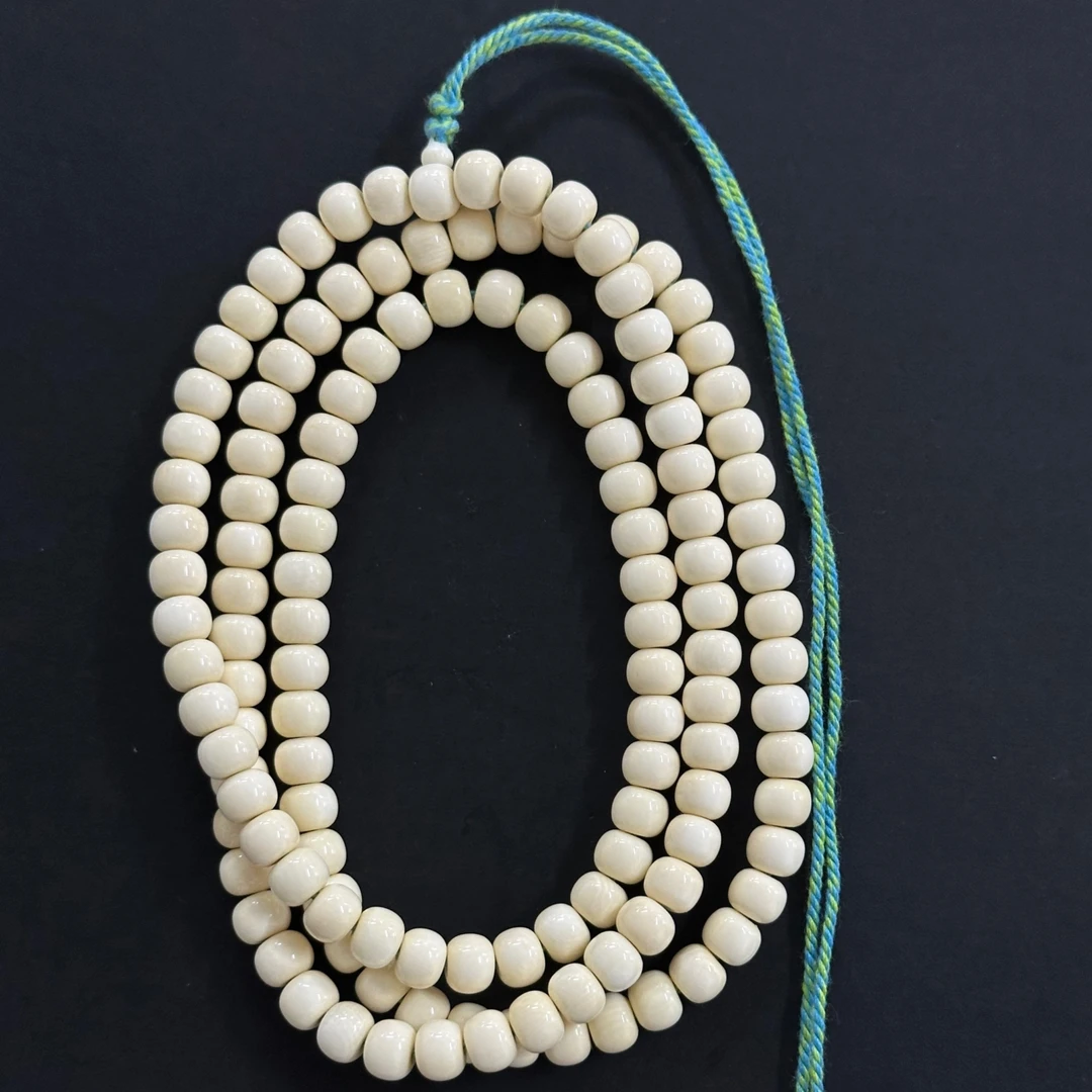 和安猛犸艺术精品6*5mm猛犸牙雕老型珠串（128粒）