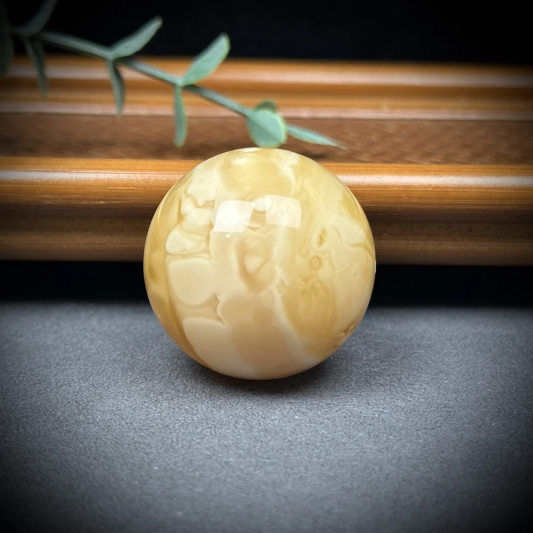 A9069天然蜜蜡 满蜡圆珠 32.8mm支持复检