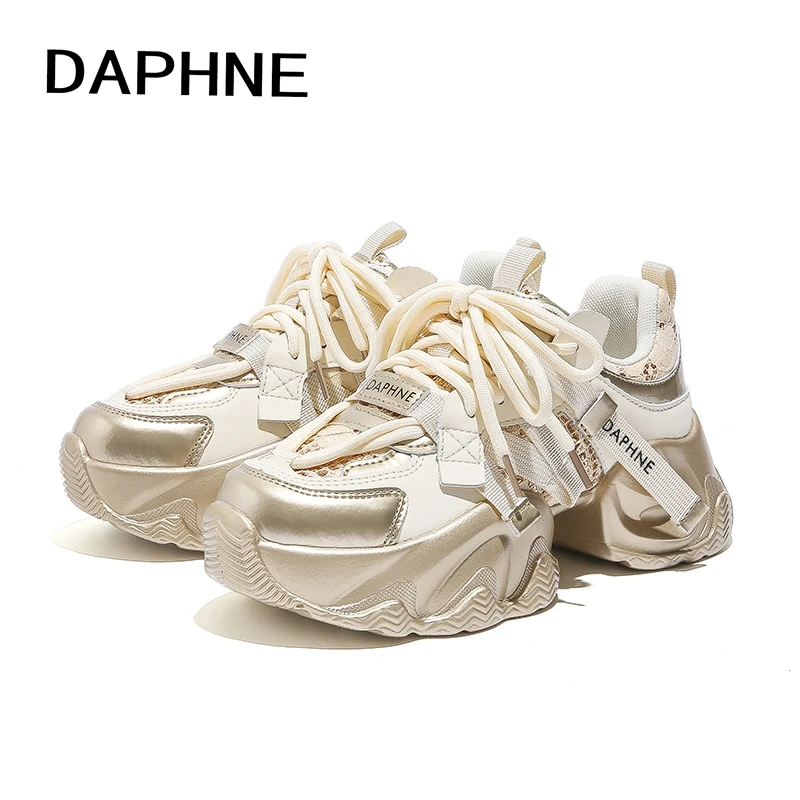 Daphne/达芙妮2025秋冬爆款加绒加厚棉鞋百搭厚底增高时尚老爹鞋