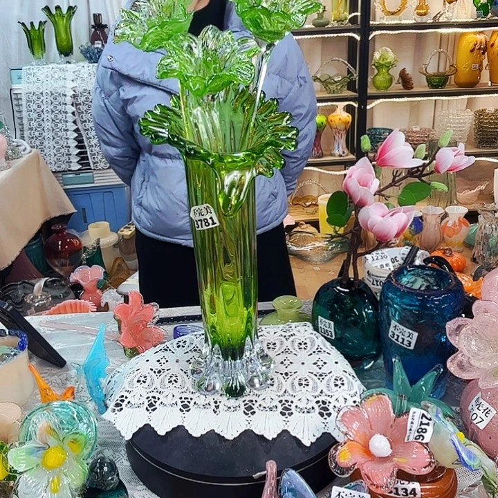 3花1瓶家悦美居琉璃摆件